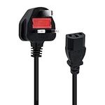 Mcbazel 1.2 meter UK Power Cable (IECC13 to BS1363) Kettle Lead/Power Cord compatible with Xbox One Only/Computers/Scanners/Printers/ 3-pin Shroud Power Connector