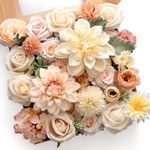 Mocoosy Roses Artificial Flowers Combo Box Set Fake Flowers Bulk, Mix Faux Flowers with Stem for Wedding Bouquets Centerpieces Table Decorations DIY Floral Arrangement Bridal Shower Party Home Decor