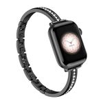 Missair Bands Compatible with Apple Watch Band 38mm 40mm 41mm 42mm 44mm 45mm 49mm for Women Girl, Slim Metal Dressy Jewelry Bracelet with Bling Diamond for iWatch Series 9 8 7 6 5 4 3 2 1 SE Ultra