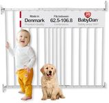 BabyDan MultiDan, 62.5-106.8 cm, Extendable Stair Gate/Baby Gate/Safety Gate, Metal, White, Made in Denmark - (Pet Gate/Dog gate)