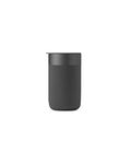 W&P Porter Ceramic Mug w/Protective Silicone Sleeve, Charcoal 16 Ounces | On-The-Go | No Seal Tight | Reusable Cup for Coffee or Tea | Portable | Dishwasher Safe