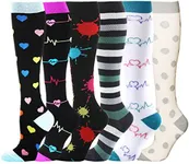 YOLIX Compression Socks Women & Men - 1/4/6 Pairs Graduated Stockings Best for Running, Medical, Athletic, Pregnancy, Travel