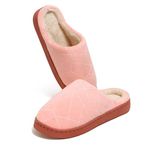 Women Winter Slipper Soft Fleece Lining Woolen Flip Flop Slides Men Indoor Carpet Spa Home Slipper for Bedroom Sandals (Light Pink UK-6)