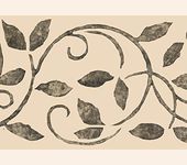 Dundee Deco DDAZBD9083 Peel and Stick Wallpaper Border - Damask Dark Grey, Beige Scrolls, Leaves Wall Border Retro Design, 15 ft x 7 in (4.57m x 17.78cm), Self Adhesive