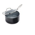 GreenPan Valencia Pro Hard Anodized Healthy Ceramic Nonstick 2QT Saucepan Pot with Lid, PFAS-Free, Induction, Dishwasher Safe, Oven Safe, Gray