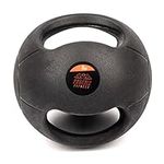 Phoenix Fitness Double Handle Grip Medicine Ball | 8kg Unisex Med Ball with Anti-Slip Textured Surface | Ergonomic Dual Handle for Strengthening Core Muscles, Cardio Workouts and Resistance Training