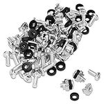 kwmobile 50 Pack M6 Cage Nuts, Bolts and Washers Kit - for Patch Panel Rack Mount Equipment Data Network Cabinets Size 19 Inch and 10 Inch - Silver