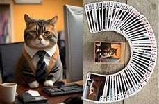 FLONZGIFT Cats AS Office Workers Playing Cards (Poker Deck 54 Cards All Different) Funny Office Jokes Cards for All Occasions, Cat Accountant Cat Receptionist Cat Sales Manager and Other Office Cats