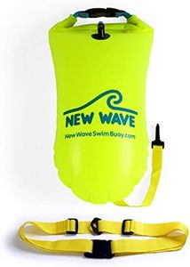 New Wave Swim Buoy - Swim Safety Float and Drybag for Open Water Swimmers, Triathletes, Kayakers and Snorkelers, Highly Visible Buoy Float for Safe Swim Training (15 Liter - Medium)