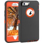 MAXCURY Crosstreesports iPhone 6 Case iPhone 6s Case Heavy Duty Shockproof Series Case for iPhone 6/6S (4.7")-V2 with Built-in Screen Protector Compatible with All US Carriers - Charcoal and Orange