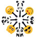 Travel Luggage Tags, Emoji Panda Suitcase Travel ID Label Tags Holders, PVC Identifier Label Holders for Backpack(8 Pack)