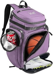 WOLT Basketball Backpack, Large Sports Bag with Separate Ball Compartment and Shoes Pocket for Basketball, Soccer, Rugby, Volleyball, Baseball