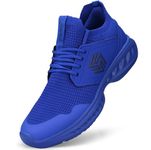 Giniros Womens Trainers Running Shoes for Women Tennis Sports Training Walking Slip On Gym Sneakers Athletic Trainers Ladies Breathable Lightweight Comfortable Shoes for Women Blue UK 5.5