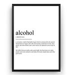 Magic Posters Alcohol Definition Print - Dorm Poster Kitchen College Bar Pub Drink Gift Drink Wall Art Quote Typography Home Decor - Frame Not Included