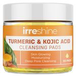 Turmeric Kojic Facial Cleaning Pads: Turmeric Face Scrub Pads for Skin Glow within 28Days - Face Cleansing Pads For Women and Men - 50 Count