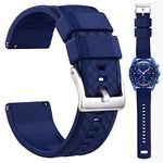 Ritche Quick Release Silicone Moonswatch Band for Men Omega x Swatch Strap compatible with Speedmaster/Seamaster/Railmaster/Mission to the Moon/Mercury,Blue, Valentine's day gifts for him or her