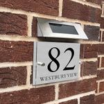 Solar House Number Personalised House Numbers Plaques with Solar Lights Door Number Plaques for Wall House Name Plaques for Outside House Number Plate House Signs for Outside (transparent)