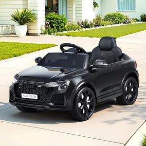 Kids Ride On Car Licensed RSQ8 Vehicles Parent Control LED Headlights Music Forward and Reverse Function Children Gifts Outdoor Toys Black