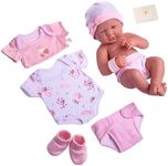 8 piece Layette Baby Doll Gift Set | JC Toys - La Newborn Nursery | 14" Life-Like Doll w/ Accessories | Pink | Ages 2+