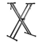 Kadence Adjustable Keyboard Stand – Heavy-Duty Double X Dual Braced with Locking Straps for Stability (NK13-3kg)