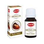 Hem Mystic Amber Aroma Oil for Home Fragrance, Candle Burner, Electric Reed Diffusers for Aromatherapy, Positive Energy & Yoga Meditation - White- 10ml pack