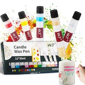 Candle Wax Pen Set for White Candle Painting, 12-Color for DIY Candle Making, Candle Pen Create Your Own Colorful Candle, Halloween Deacoraing Candles Crafts Making Wedding Birthday Party Centerpiece
