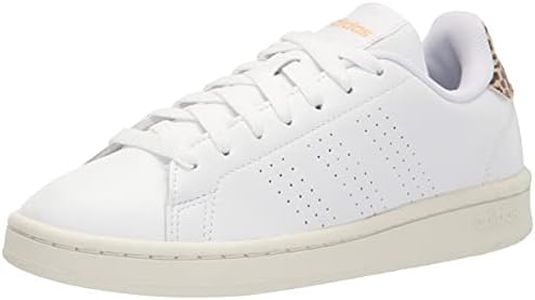 adidas Women's Advantage Tennis Shoe, White/White/White Tint, 7.5