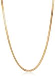 HELORET Gold Herringbone Necklace for Women Dainty Gold Necklace for Women Simple Gold Chain Choker Necklace for Women Minimalist Thin Snake Chain Necklace Jewelry for Teen Gifts, 5MM 16+2 Inch,