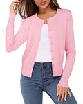 VOTEPRETTY Cardigans for Women UK Cropped Cardigan Bolero Shrug Lightweight Short Tops(Pink,XL)