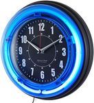Sterling and Noble 11" Neon Wall Clock, Neon Blue by Sterling & Noble