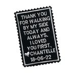 Father of the Bride Gift, Personalized Embroidered Tie Patch, Dad Necktie Patch, Custom Black Wedding Rectangular Patch, TPR1A