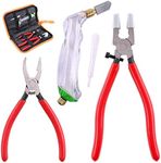 Swpeet 3Pcs Heavy Duty Glass Running Pliers, Breaker Grozer Pliers and Grip Oil Feed Glass Cutter Kit, Professional Stained Glass Cutting Tool with Extra Rubber Tips Perfect for Stained Glass Work