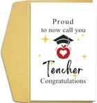 Qiliji Teacher Graduation Card, Teaching School Grad Card, New Teacher's College Graduate Card, Congratulations On Becoming A Teacher, Proud To Now Call You Teacher