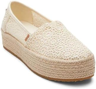 Toms Women's Valencia Platform Espadrille Sneakers Loafer Flat, Natural Moroccan Crochet, 8.5, 10020691T-101