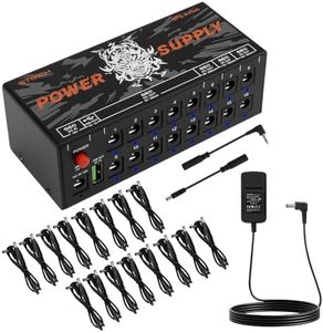 STRICH SPS X-Hub Guitar Pedal Power Supply for 9V/12V/18V, 100mA - 300mA Effects Pedals, 16 Independent Outputs, Short-circuit protection and noiseless, 5V 1A USB Port Supports Mobile Devices, Tablets