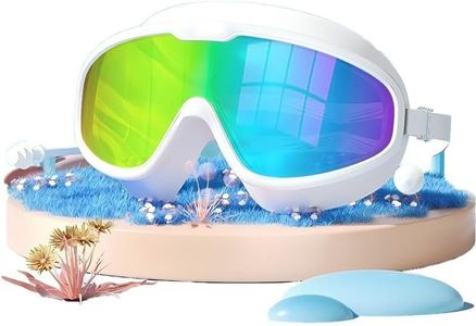 Polarized swimming goggles for pools. Waterproof, anti-fog, UV-resistant. Offers wide-angle vision and clear vision. Suitable for both men and women. For adults (white - UV)