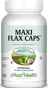 Maxi Flax Caps – Organic Flaxseed Oil, Omega 3, 6, 9 - Cold Press - Hexane Free, 700 mg – Kosher, 120 caps