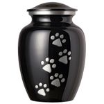 Best Friend Services Pet Urn - Ottillie Paws Legacy Memorial Pet Cremation Urns for Dogs and Cats Ashes Hand Carved Brass Memory Keepsake Urn (Ebony, Vertical, Pewter, X-Large)