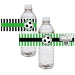 Soccer Ball Party Water Bottle Labels by Adore By Nat - Boy Girl Birthday Baby Shower Sticker - Set of 12