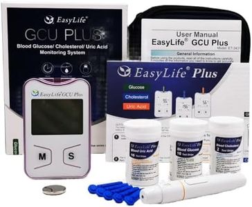 EasyLife Plus Blood Cholesterol Monitor kit 3 in 1 Meter System, Glucose and uric Acid Test kit