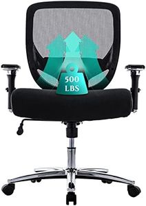 COLAMY Big and Tall Office Chair 500lbs, Heavy Duty Ergonomic Mesh Chair, Computer Executive Desk Chair with Wide Thick Seat, 4D Armrests, Adjustable Lumbar Support and Tilt-Black