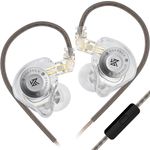 KZ EDX PRO X HiFi in-ear Monitor Earbuds,Sports Dynamic in-ear Headphone 0.75 Pin Cable,Powerful Bass Earphone for Audiphiles (Crystal, with microphone)