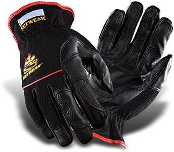 SetWear Hot Hand, Heat Resistant Leather Gloves, Pair X-Large (Size 11) Approximatly 4.5"-5" / 11.43cm-12.7cm, Black/Black