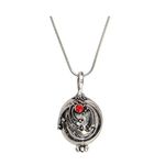 Women Its Vampire Diaries Elena Vervain Crystal Charm Pendant (Red, Silver)