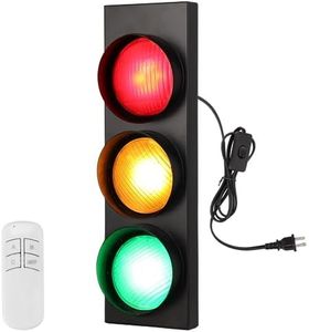 yeesport Traffic Light Wall Lamp, Retro Traffic LED Light with Remote Controller, Kids Bedroom Stop Light, Room Decor Light, Vintage Fun Signal Light for Bedroom, Living Room, Club, Bar, Pub (1)