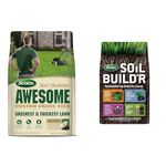 Scotts Turf Builder Awesome Lawn Seed Blend 1.4kg & Soil Build'R Spreadable Top Dress for Lawns 4.2kg (122m² Coverage)