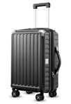 LUGGEX Carry On Luggage for Airplanes, Expandable Polycarbonate Hard Shell Suitcase with TSA Lock, Charcoal Metallic, 20 Inch