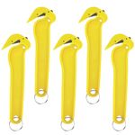 Yellow Hook Knife, Box Cutter, Safety Knife, Cutter, Work Knife, Box Cutter Safety Knife, Cardboard Cutter, Utility Knives, Warehouse, Box Opener, Box Knife, (Set of 5)