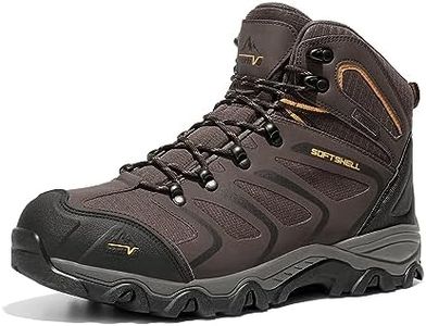 NORTIV 8 Men's Ankle High Waterproof Hiking Boots Outdoor Lightweight Shoes Trekking Trails Armadillo,Size 9.5,Brown/Black/TAN,160448_M