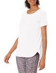 Amazon Essentials Women's Studio Relaxed-Fit Lightweight Crewneck T-Shirt, -white, Large